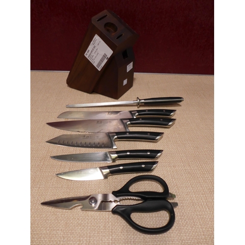 3092 - Cangshan Acacia Block & Knife Set (one damaged knife) (321-259) *This lot is subject to VAT