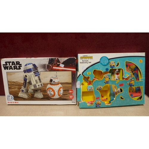 3100 - Minions Bumper Stationery set & Star Wars R2-D2 & BB8 3D Puzzle  (321-71) *This lot is subject to VA... 