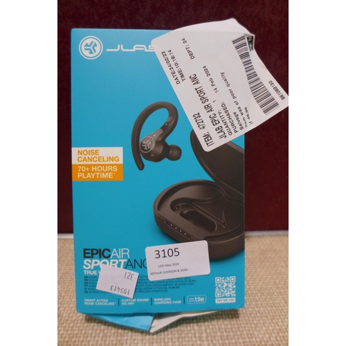 3105 - Jlab Epic Air Sport Anc True Wirless  Earbuds (321-250) *This lot is subject to VAT