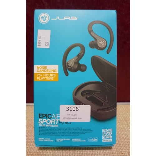 3106 - Jlab Epic Air Sport Anc  True Wirless Earbuds (321-249) *This lot is subject to VAT