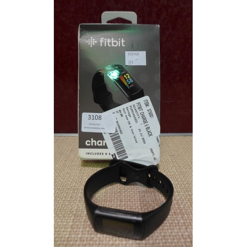 3108 - Fitbit Charge 5 Black Activity Band (321-35) *This lot is subject to VAT