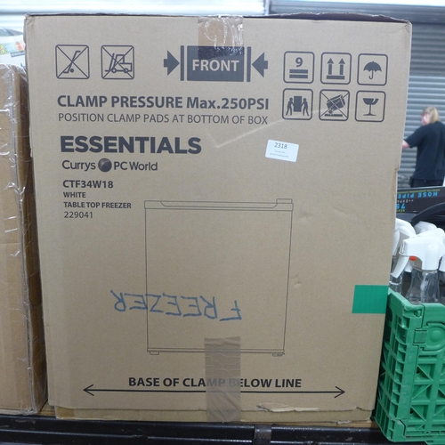 2318 - A Curry's Essentials white table top freezer (model CTF34W18) - boxed and unused