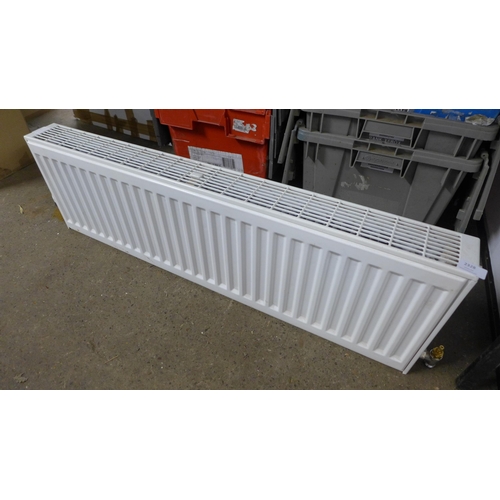 2328 - A white 100 x 30 x 10cm radiator