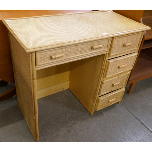 68 - An Italian style bamboo and rattan desk