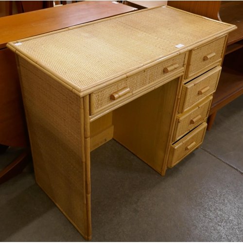 68 - An Italian style bamboo and rattan desk