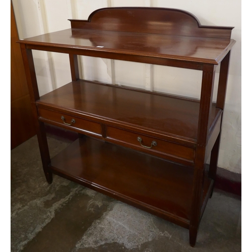 91 - A Victorian mahogany three tier buffet