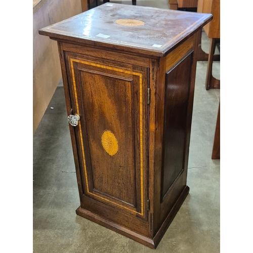 97 - An Edward VII inlaid mahogany pot cupboard