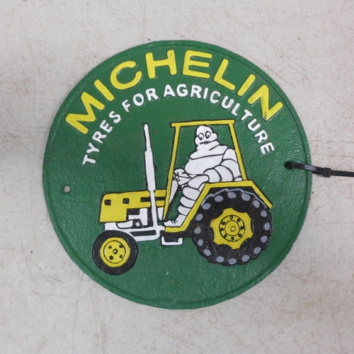 2070 - A Michelin “tyres for agriculture” cast metal plaque * this lot is subject to VAT