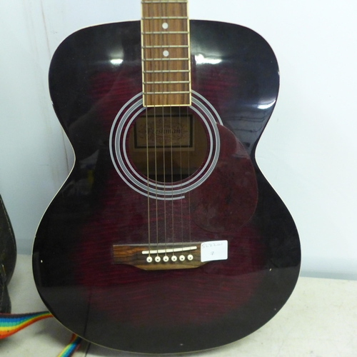 2079 - Am Almeria BM Spanish acoustic guitar with case and a Freshman acoustic guitar