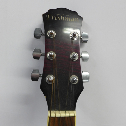 2079 - Am Almeria BM Spanish acoustic guitar with case and a Freshman acoustic guitar