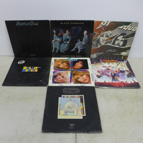 2107 - Approx 25 assorted rock and roll LPs including Led Zeppelin, Iron Maiden, and Black Sabbath etc.