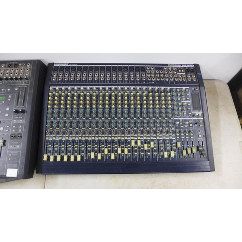 2110 - A Behringer Eurodesk MX2442A mixing desk and a digital Three Two Eight Soundcraft Lexicon Digital Ef... 