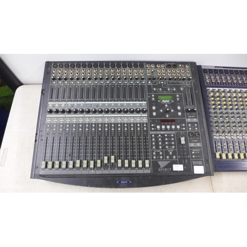 2110 - A Behringer Eurodesk MX2442A mixing desk and a digital Three Two Eight Soundcraft Lexicon Digital Ef... 