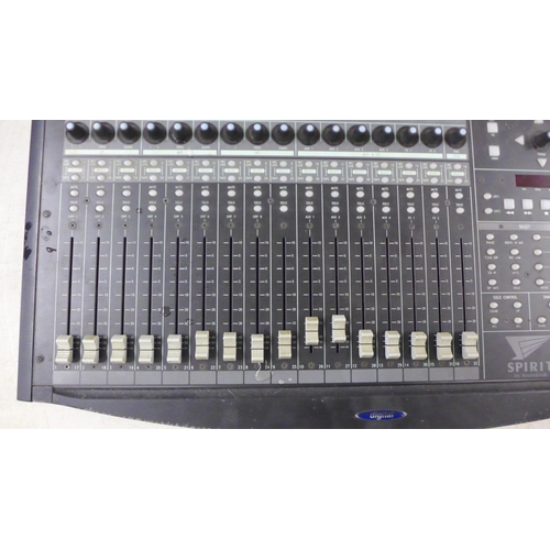 2110 - A Behringer Eurodesk MX2442A mixing desk and a digital Three Two Eight Soundcraft Lexicon Digital Ef... 