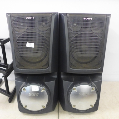 2111 - A pair of Sony Saw Super Woofer 400w speakers (SS-XB80V)