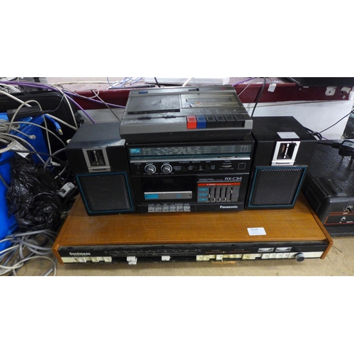 2114 - A quantity of radio and stereo equipment including a Panasonic RX-C34 portable stereo component syst... 