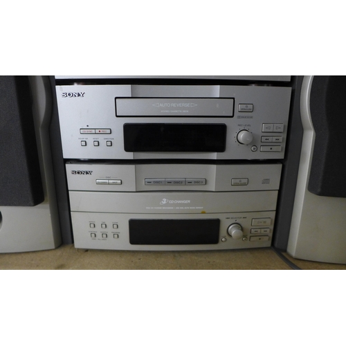 2141 - A Sony EX-66 MHC micro Hi-fi component system including Superior multi-controlled tuner, AV receiver... 