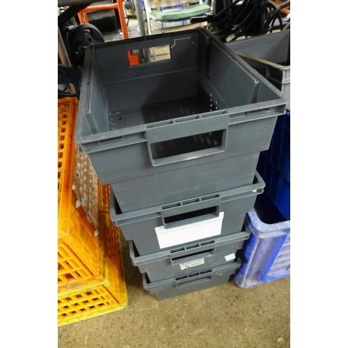 2335 - 11 Assorted heavy duty plastic storage boxes