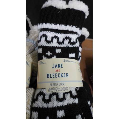 Quantity of Ladies 'Jane Bleecker' slipper socks, UK sizes 2-8