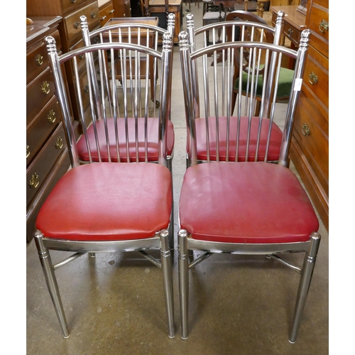 267 - A set of four chrome dining chairs