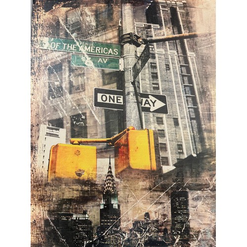 1550 - A New York themed print on canvas (140cm x 60cm)