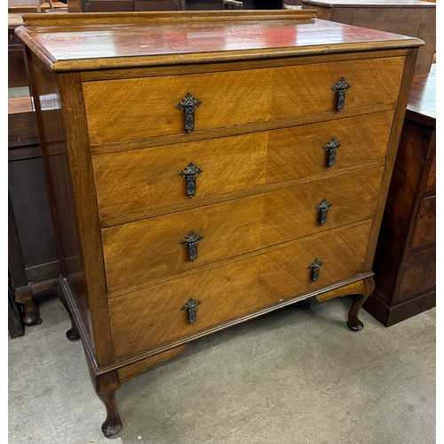 Two Edward VII walnut chests of drawers