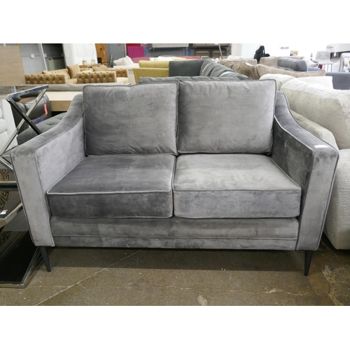 1447 - Aspen 2 Seater Grey Velvet  Sofa, Original RRP £666.66 + VAT (4201-12) *This lot is subject to VAT