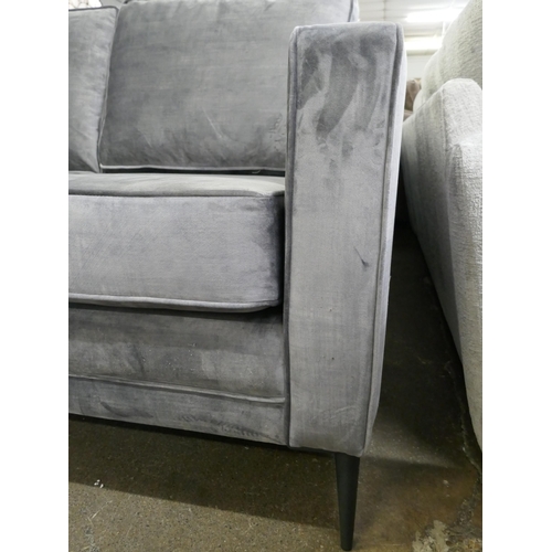 1447 - Aspen 2 Seater Grey Velvet  Sofa, Original RRP £666.66 + VAT (4201-12) *This lot is subject to VAT