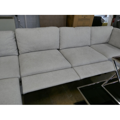 1458 - A Thomasville Rockford Light Grey 6 Piece Modular Fabric Sofa with Power Footrests, Original RRP £14... 