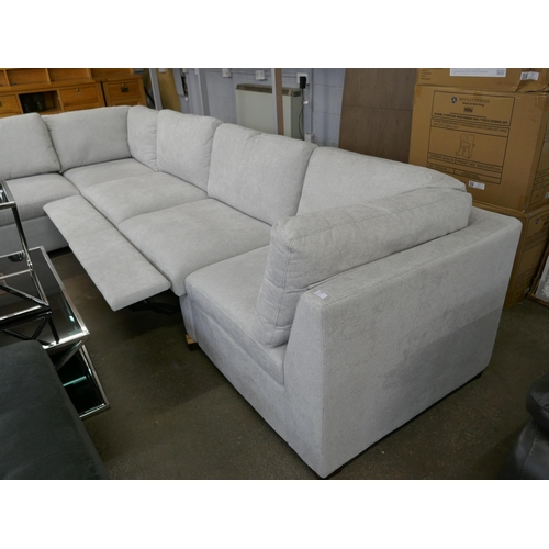 1458 - A Thomasville Rockford Light Grey 6 Piece Modular Fabric Sofa with Power Footrests, Original RRP £14... 