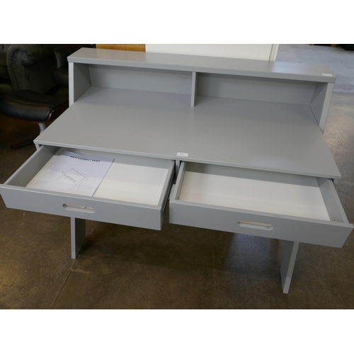 1471 - A grey desk with two drawers