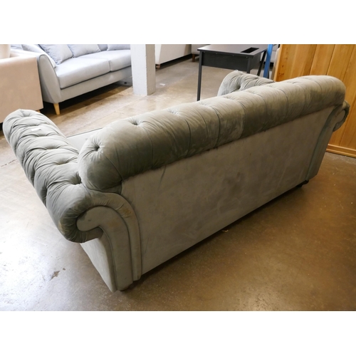 1474 - A Bordeaux button back steel grey velvet 2 seater    sofa, Original RRP £808.33 + VAT (4201-1) *This... 