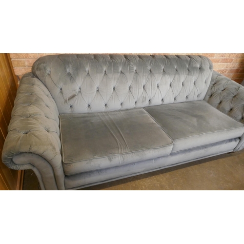 1475 - A Bordeaux button back steel grey velvet 4 seater sofa, Original RRP £874.99 + VAT (4201-2) *This lo... 