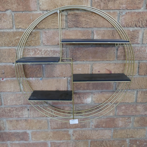 1477 - A Gold painted circular metal shelf