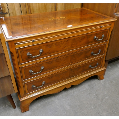 103 - A George I style inlaid burr yew bachelor's chest of drawers