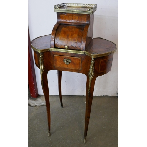 117 - A French Louis XV style rosewood and gilt metal mounted lady's vanity table