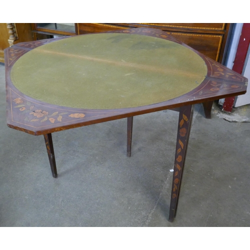 119 - An 19th Century Dutch marquetry inlaid mahogany drop leaf card table