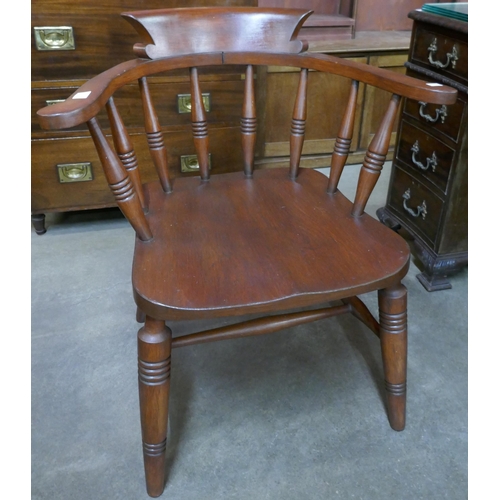 130 - A Victorian beech smokers bow chair