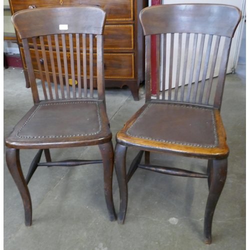 145 - A pair of Edward VII beech desk chairs