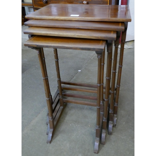 152 - An Edward VII inlaid mahogany nest of quartetto tables