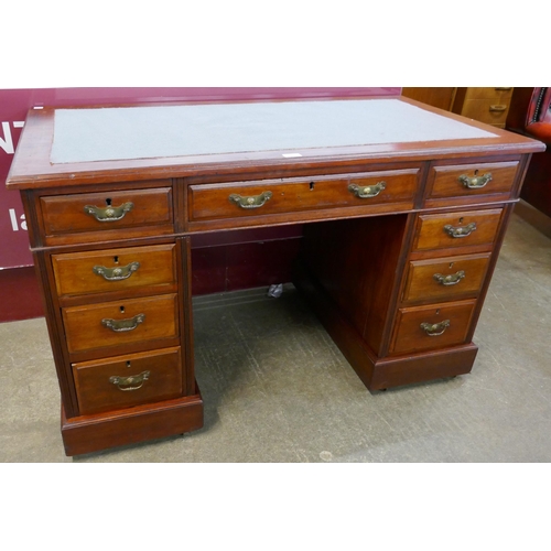 155 - A Victorian mahogany pedestal desk