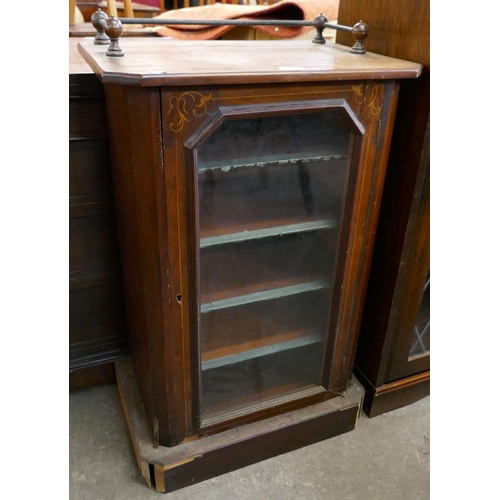 158 - A Victorian inlaid walnut music cabinet