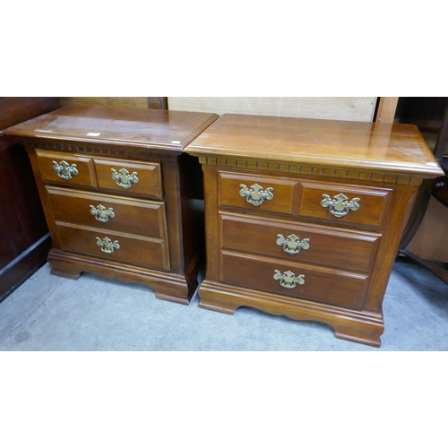 177 - A pair of French style mahogany chests of drawers