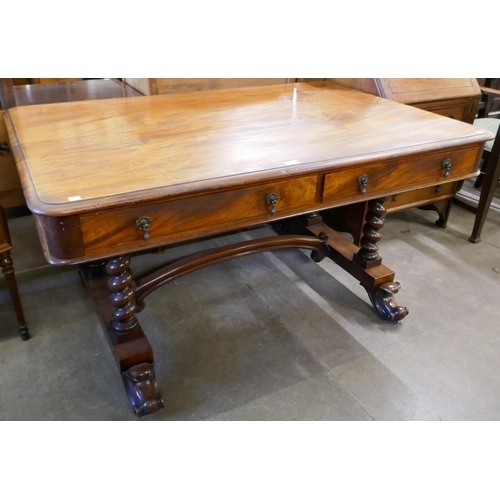 191 - An early Victorian mahogany two drawer writing table