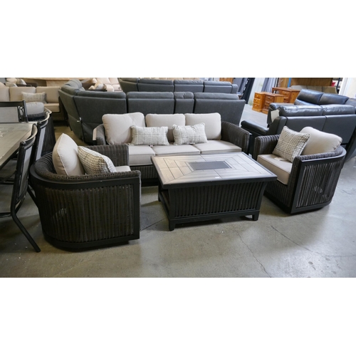 1490 - Agio Wellington 4 piece Woven Deep Seating Set - damaged, Original RRP £2333.33 + VAT (4201-28) *Thi... 