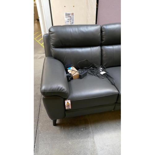 1491 - Grace Grey leather corner power reclining sofa - damaged, Original RRP £1458.33 + VAT (4201-18) *Thi... 