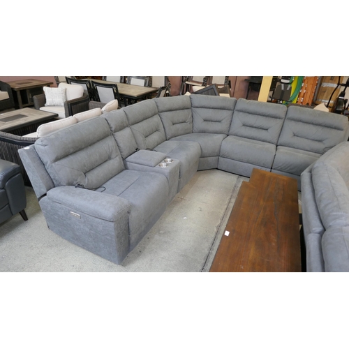 1492 - Justin Grey Sectional Reclining Corner Sofa , Original RRP £1499.99 + VAT (4201-22) *This lot is sub... 