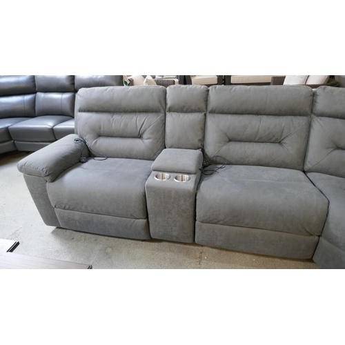 1492 - Justin Grey Sectional Reclining Corner Sofa , Original RRP £1499.99 + VAT (4201-22) *This lot is sub... 