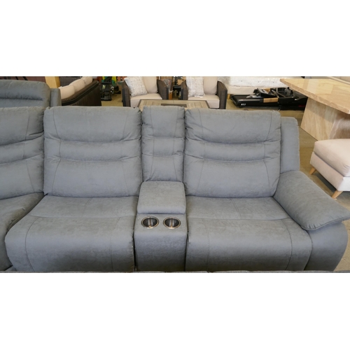 1494 - An Eden Grey Fabric Corner sectional Sofa - damaged, Original RRP £1666.66 + VAT (4201-6) *This lot ... 