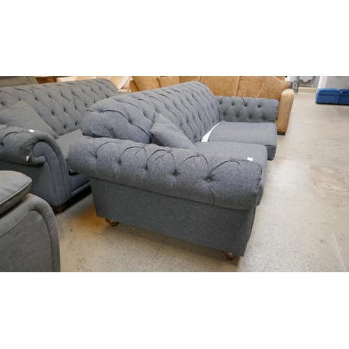 1495 - Bordeaux Button Back Blue Fabric 4 Seater Sofa, Original RRP £874.99 + VAT (4201-13) *This lot is su... 